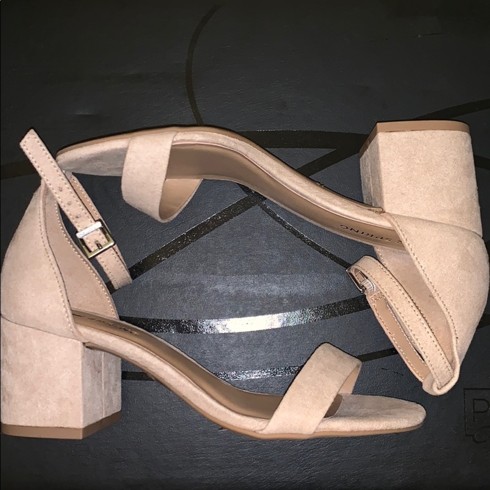 Call It Spring- Tan Ankle Strap